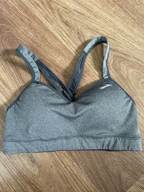 Brooks Heather Gray Uprise Cross-Back Sports Bra